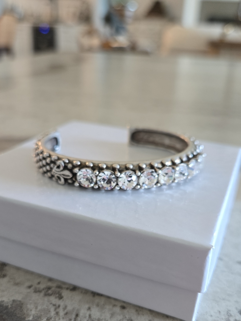 French Kande Swarovski Crystal Bracelet - Sterling Silver Plated, NWOT